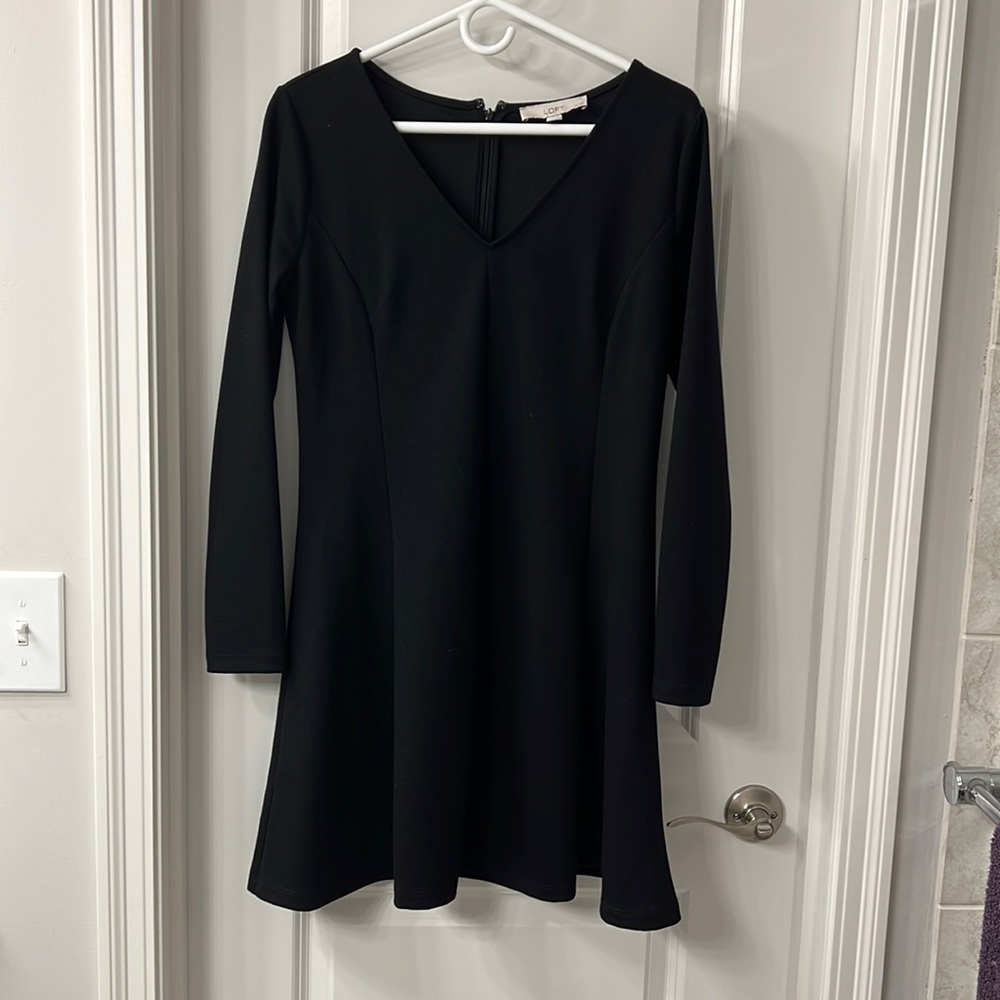 Black Loft Fit and Flare dress in 10P